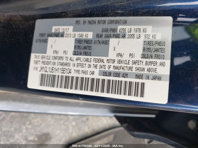 JM1GL1U51H1156104 Mazda Mazda6 Sport