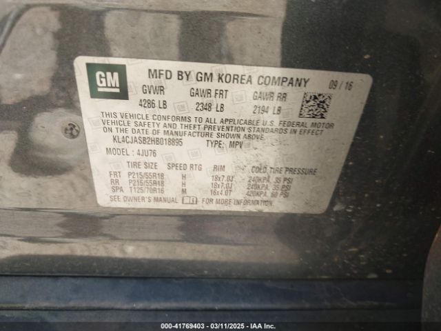 KL4CJASB2HB018895 Buick Encore Preferred
