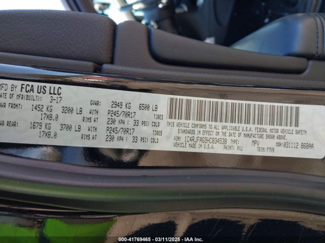 1C4RJFAG9HC834538 Jeep Grand Cherokee Laredo 4x4