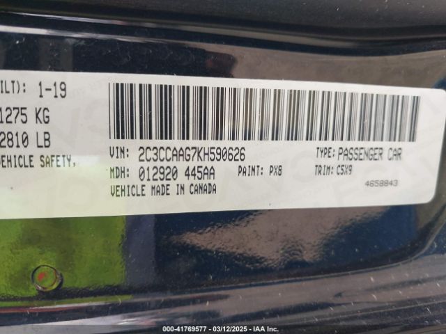 2019 CHRYSLER 300 2C3CCAAG7KH590626 Photo 8