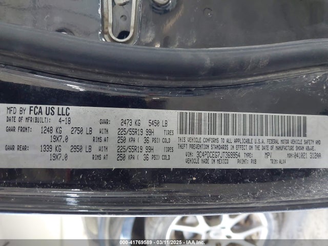 3C4PDCEG7JT369954 Dodge JOURNEY GT