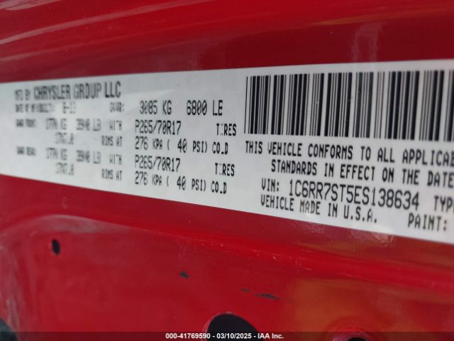1C6RR7ST5ES138634 RAM 1500 Tradesman