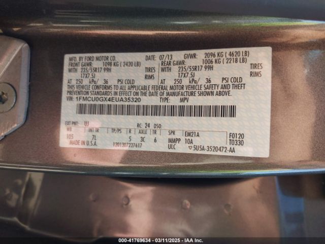 1FMCU0GX4EUA35320 Ford ESCAPE SE