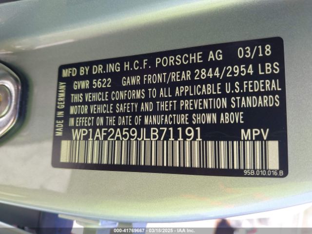 WP1AF2A59JLB71191 Porsche Macan Turbo