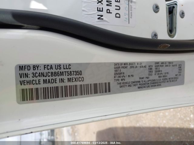 2021 JEEP COMPASS 3C4NJCBB6MT587350 Photo 8