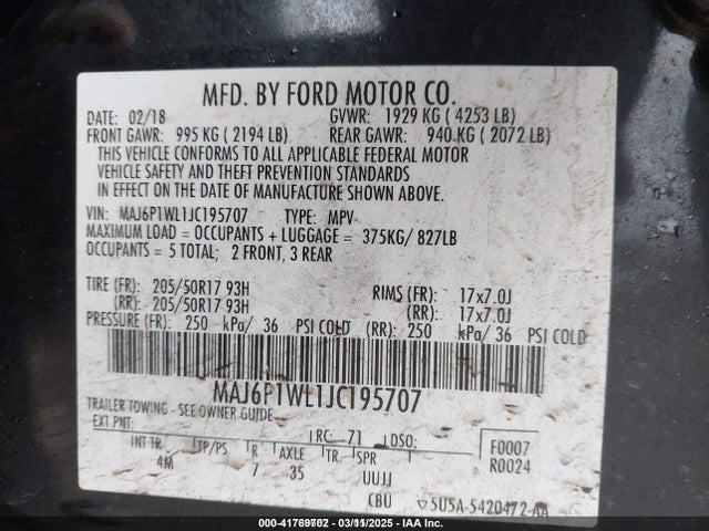 Ford Ecosport Titanium 2018 MAJ6P1WL1JC195707 Image 9