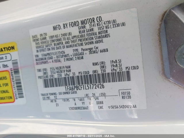 Ford Mustang Gt Fastback 2020 1FA6P8CF1L5172426 Image 9