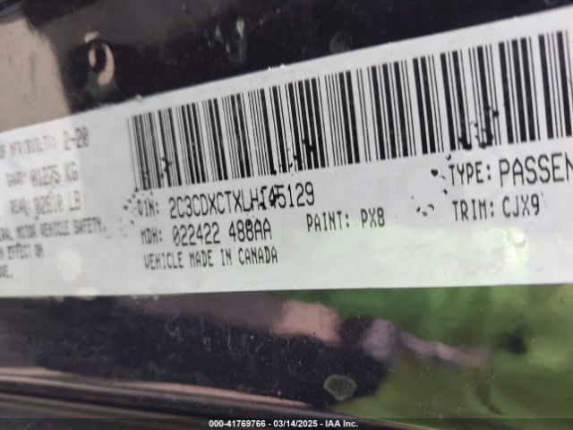 2C3CDXCTXLH145129 Dodge Charger R/t Rwd