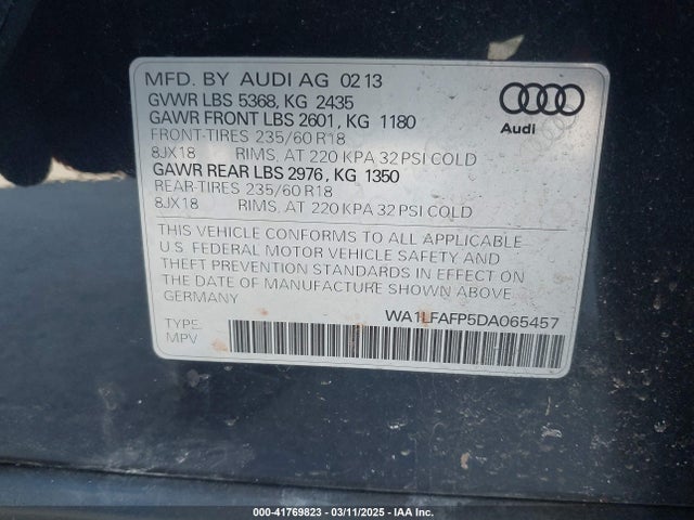 2013 AUDI Q5 WA1LFAFP5DA065457 Photo 8