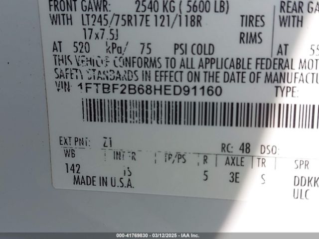1FTBF2B68HED91160 Ford F-250 Xl