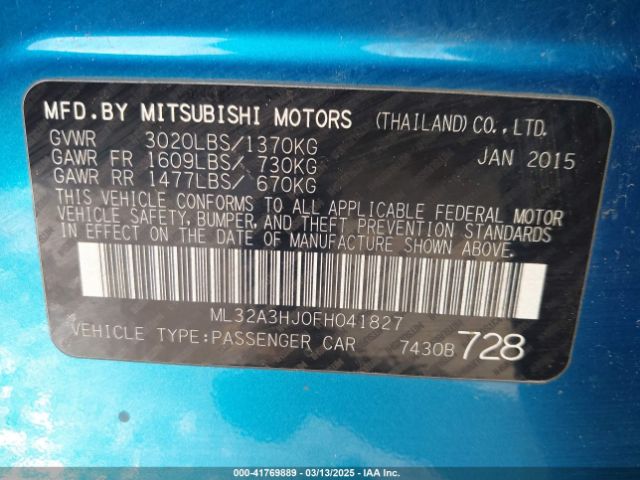 2015 MITSUBISHI MIRAGE ML32A3HJ0FH041827 Photo 8