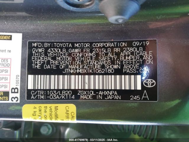 JTNKHMBX1K1062180 Toyota C-hr Limited