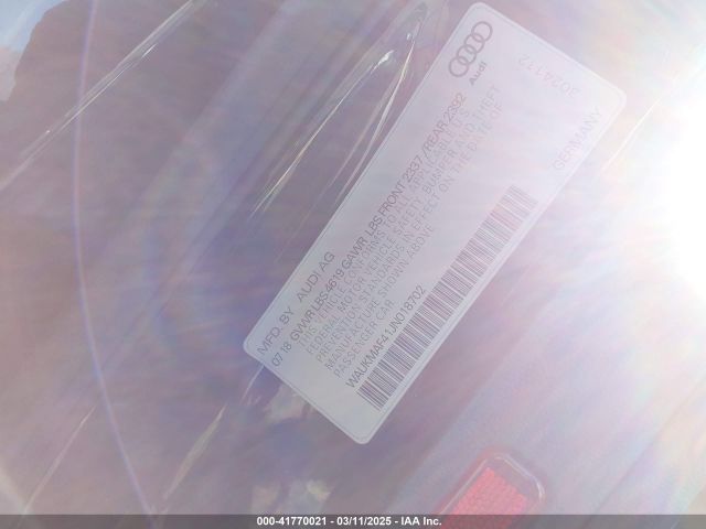 WAUKMAF41JN018702 Audi A4 2.0t Tech Ultra Premium/2.0t Ultra Premium