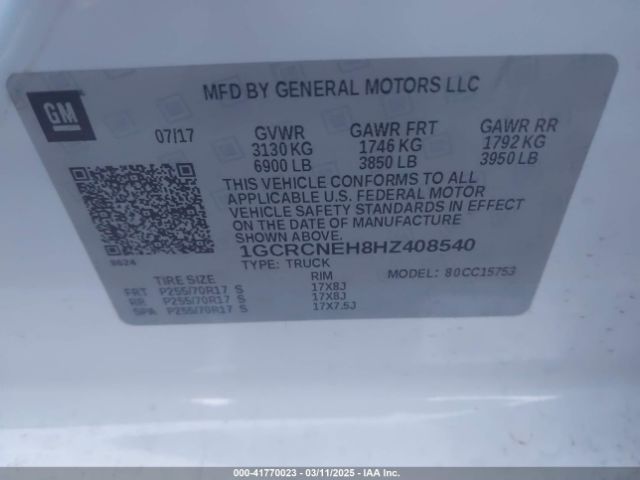 1GCRCNEH8HZ408540 Chevrolet Silverado 1500 Wt