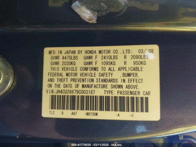 2009 ACURA TSX JH4CU26679C003187 Photo 8