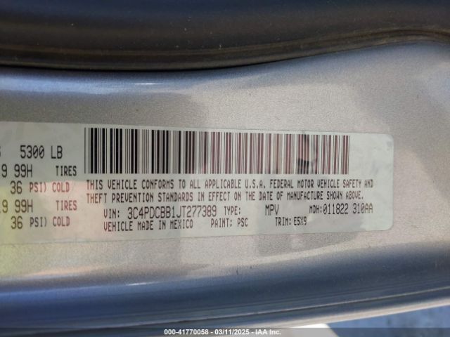 3C4PDCBB1JT277389 Dodge Journey Sxt