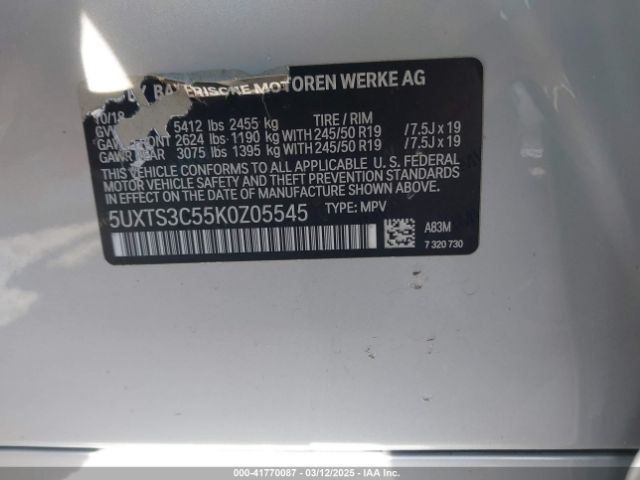 2019 BMW X3 5UXTS3C55K0Z05545 Photo 8