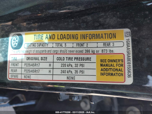 1G6AA5RA0E0155636 Cadillac lcv