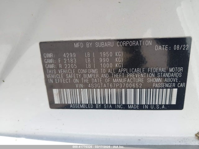 4S3GTAT67P3700652 Subaru Impreza Limited 5-door