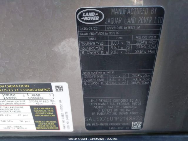 SALEX7EU1P2148879 Land Rover aj120