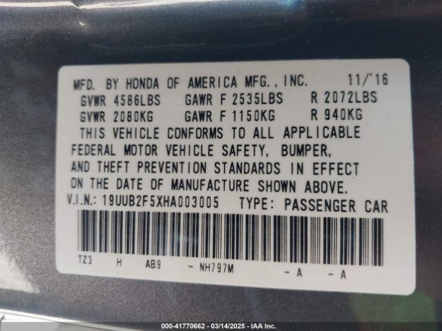 2017 ACURA TLX 19UUB2F5XHA003005 Photo 8