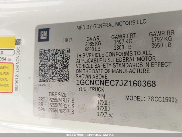 Chevrolet Silverado 1500 Wt 2018 1GCNCNEC7JZ160368 Image 9