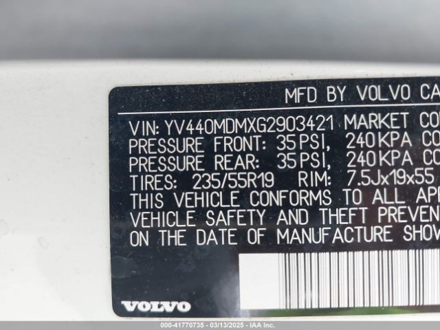2016 VOLVO XC60 YV440MDMXG2903421 Photo 8