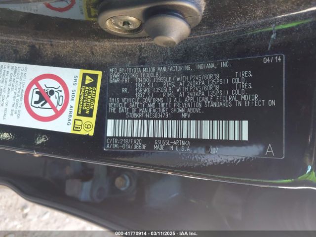 5TDBKRFH4ES034791 Toyota Highlander Le Plus V6