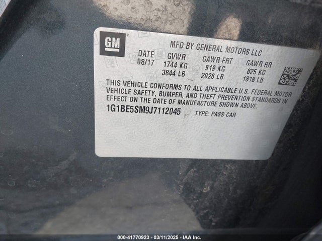 1G1BE5SM9J7112045 Chevrolet Cruze Lt Auto