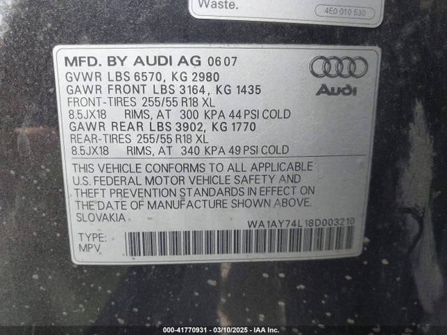 2008 AUDI Q7 WA1AY74L18D003210 Photo 8