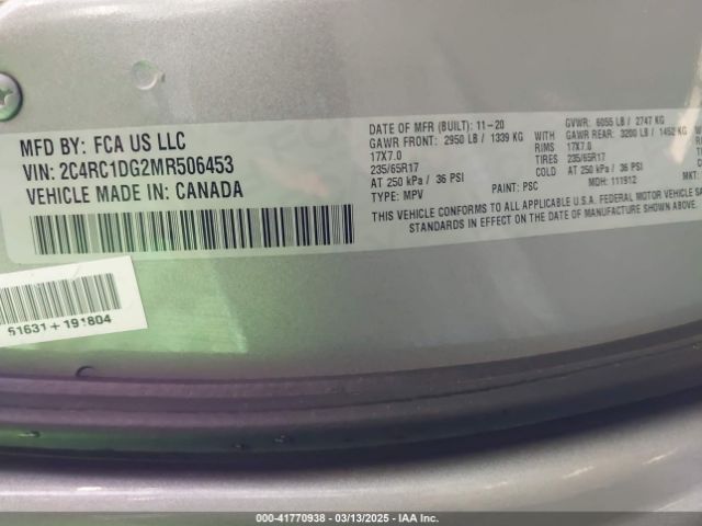 2C4RC1DG2MR506453 Chrysler Voyager Lxi