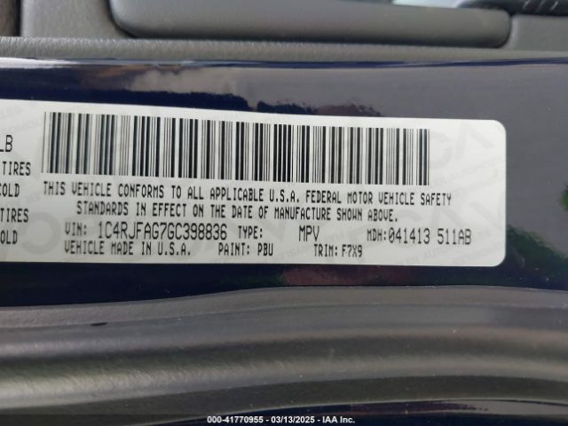 1C4RJFAG7GC398836 Jeep Grand Cherokee Laredo
