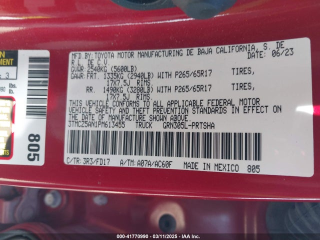 3TMCZ5AN1PM613455 Toyota Tacoma Trd Sport