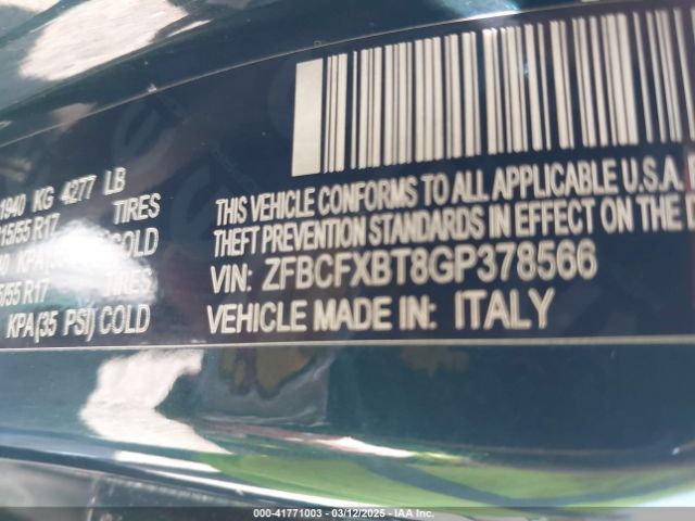 ZFBCFXBT8GP378566 Fiat 500x Easy