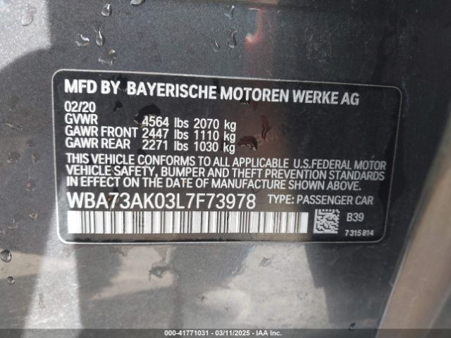 2020 BMW 228I GRAN COUPE WBA73AK03L7F73978 Photo 8