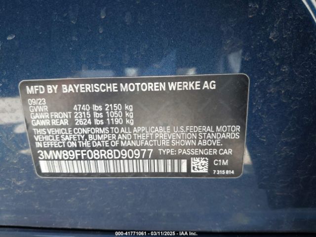 2024 BMW 3 SERIES 3MW89FF08R8D90977 Photo 8