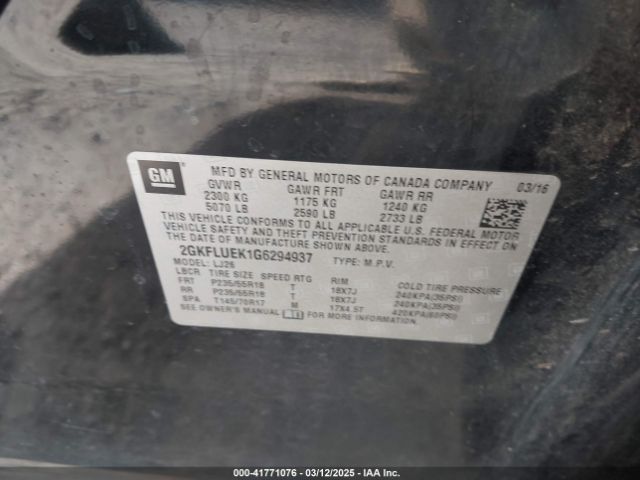 2GKFLUEK1G6294937 GMC Terrain Slt