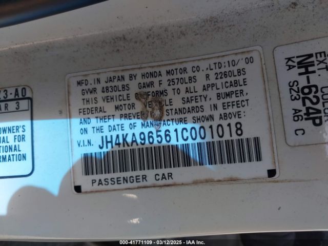 2001 ACURA RL JH4KA96561C001018 Photo 8