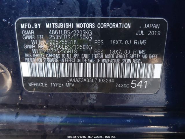 2020 MITSUBISHI OUTLANDER JA4AZ3A33LZ003294 Photo 8