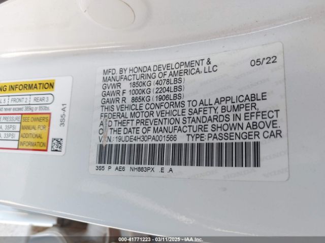 19UDE4H30PA001566 Acura Integra A-spec