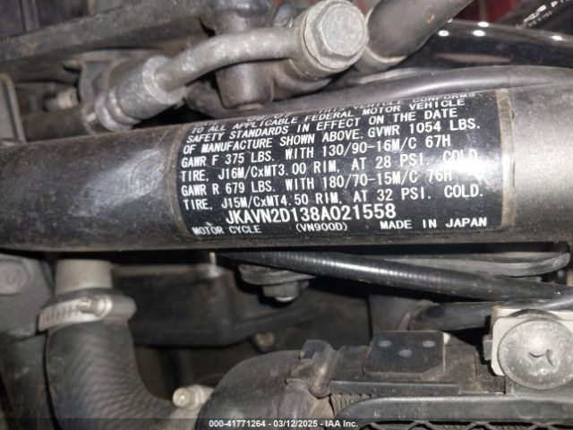 2008 KAWASAKI VN900 JKAVN2D138A021558 Photo 9