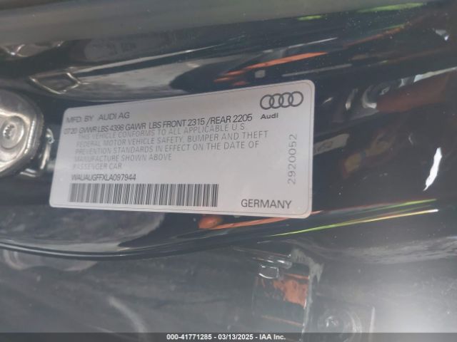 WAUAUGFFXLA097944 Audi A3 Premium 40 Tfsi Front-wheel Drive S Tronic
