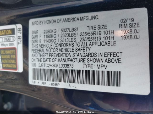 2019 ACURA RDX 5J8TC2H30KL033873 Photo 8