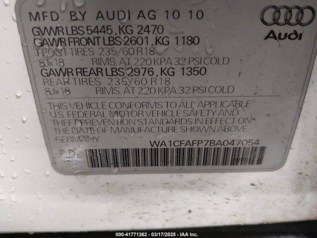 2011 AUDI Q5 WA1CFAFP7BA047054 Photo 8