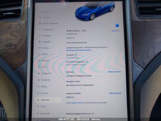 5YJSA1E25LF401362 Tesla Model S Long Range Dual Motor All-wheel Drive/long Range Plus Dual Motor All-wheel Drive