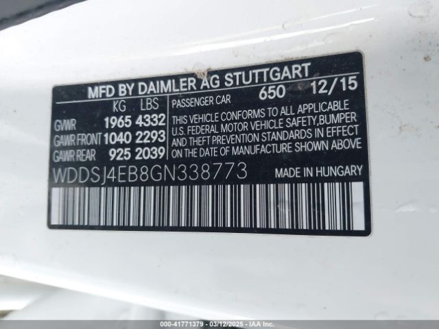 2016 MERCEDES-BENZ CLA 250 WDDSJ4EB8GN338773 Photo 8