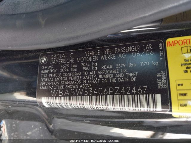 2006 BMW 330CI WBABW53406PZ42467 Photo 8