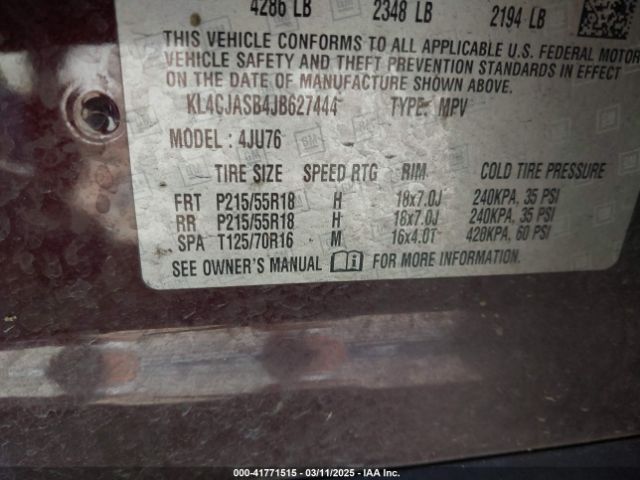 KL4CJASB4JB627444 Buick Encore Preferred