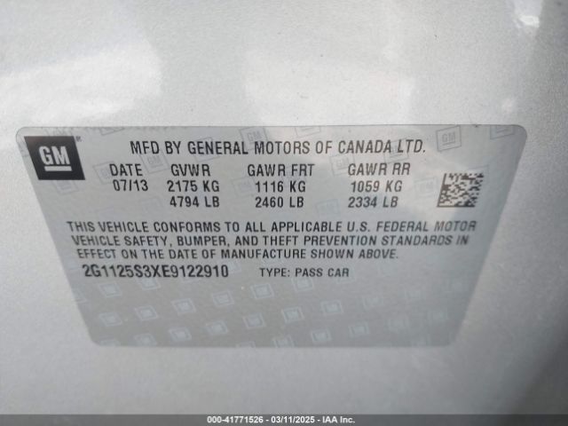 2G1125S3XE9122910 Chevrolet Impala 2lt