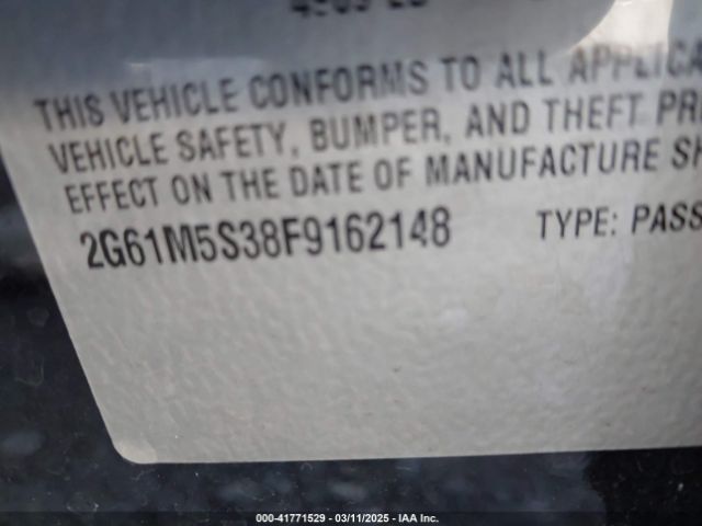 2G61M5S38F9162148 Cadillac XTS LUXURY
